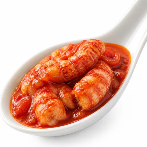 Crayfish tails in tomato sauce