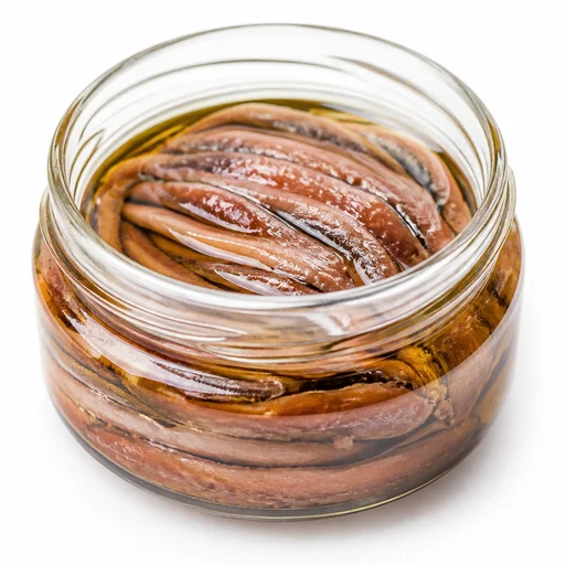 Salted anchovies in oil