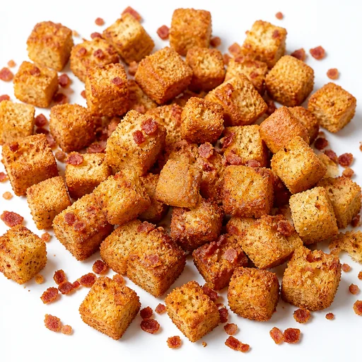 Bacon flavoured croutons