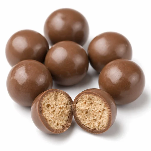 Malt-centre chocolate balls