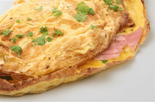 Ham and Cheddar Souffle Omelette