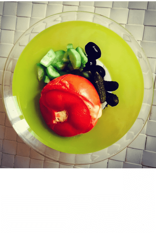 Fried eggs in tomato