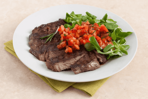Australian marbled beef steak with chili salsa